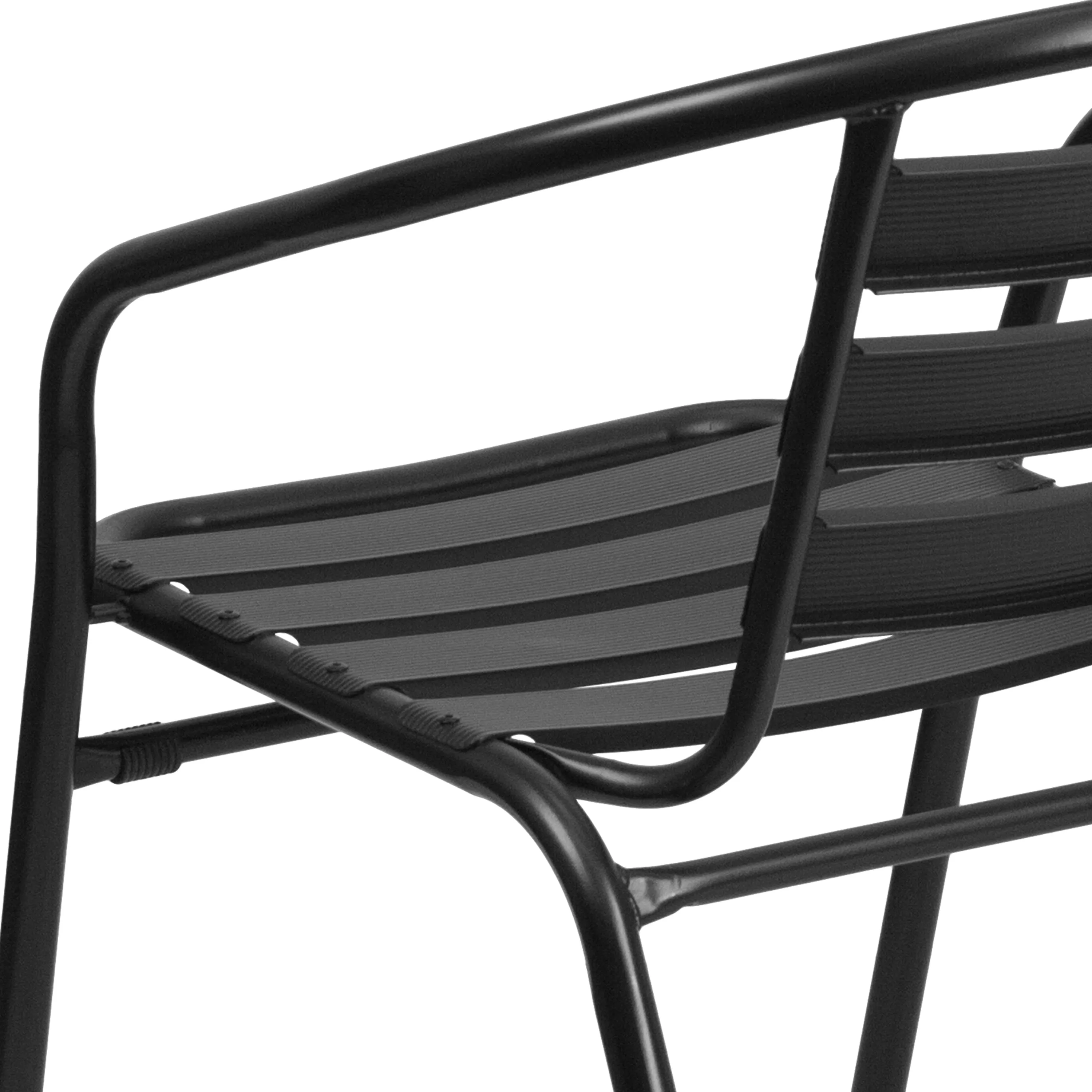 Lila Metal Restaurant Stack Chair with Aluminum Slats