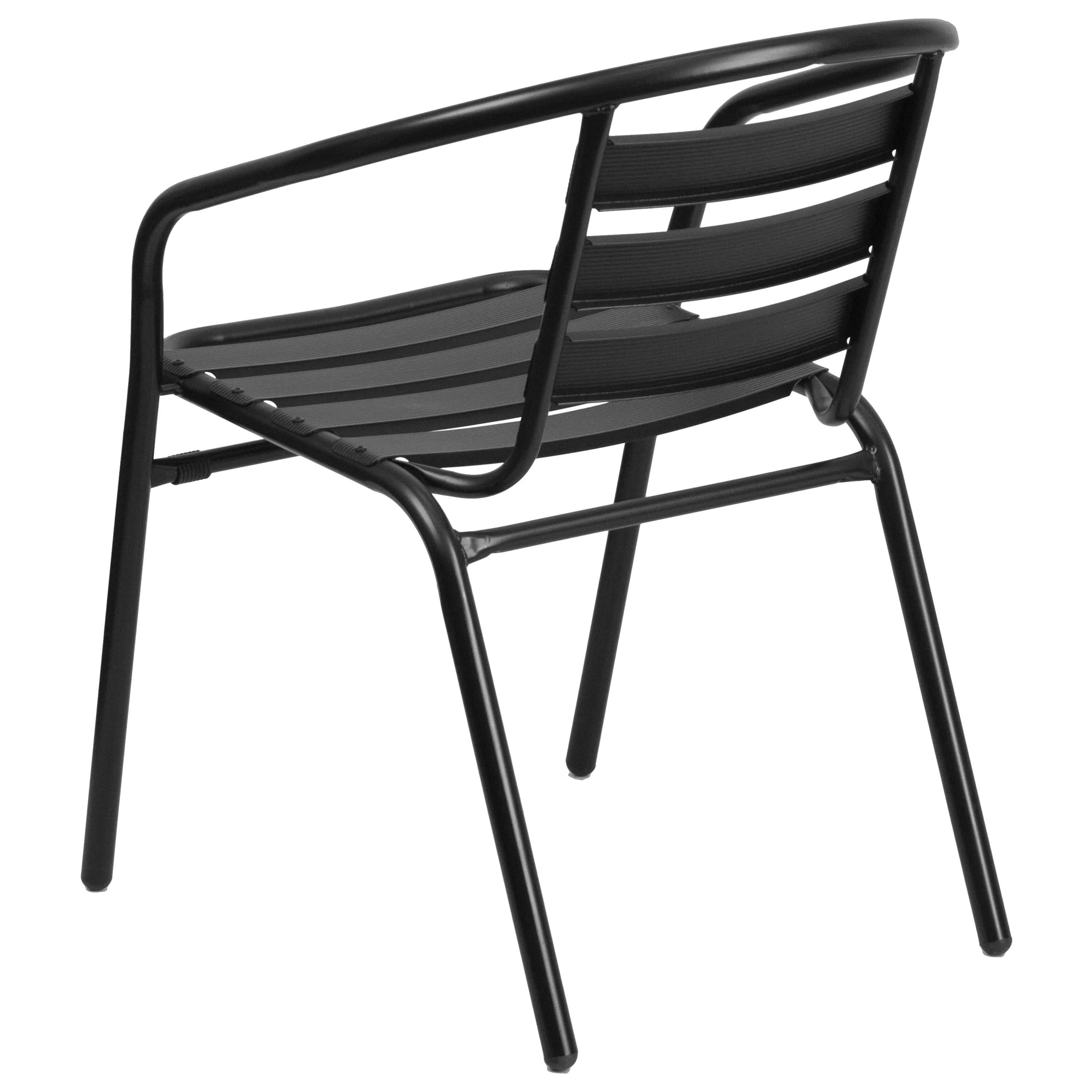 Lila Metal Restaurant Stack Chair with Aluminum Slats