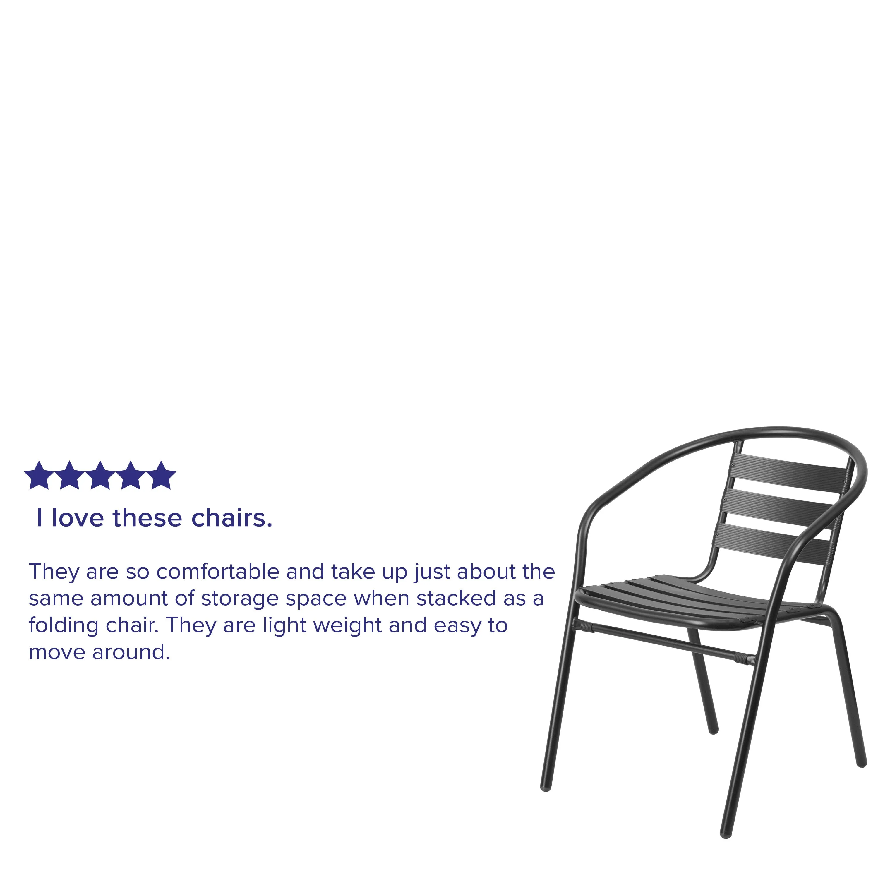 Lila Metal Restaurant Stack Chair with Aluminum Slats