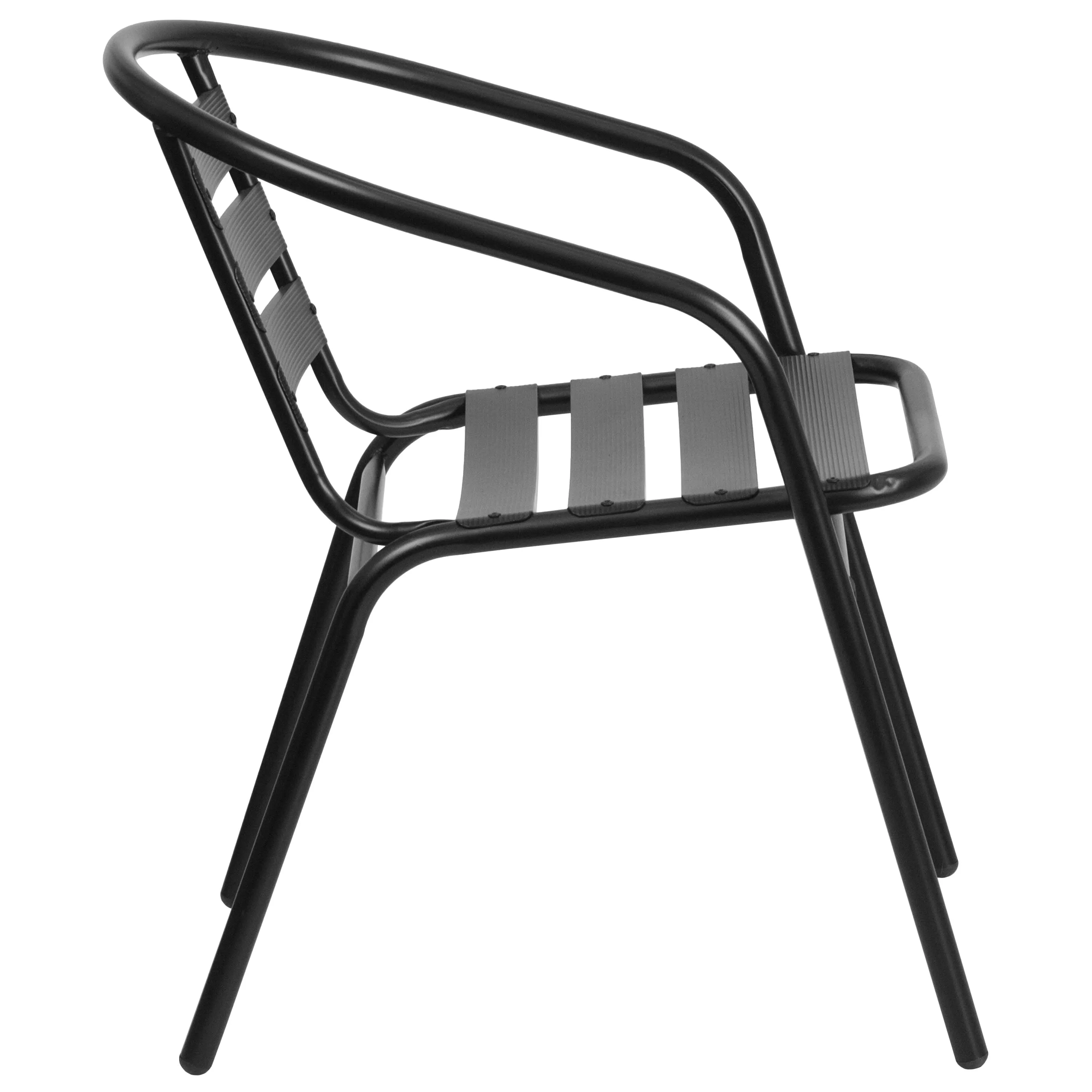 Lila Metal Restaurant Stack Chair with Aluminum Slats