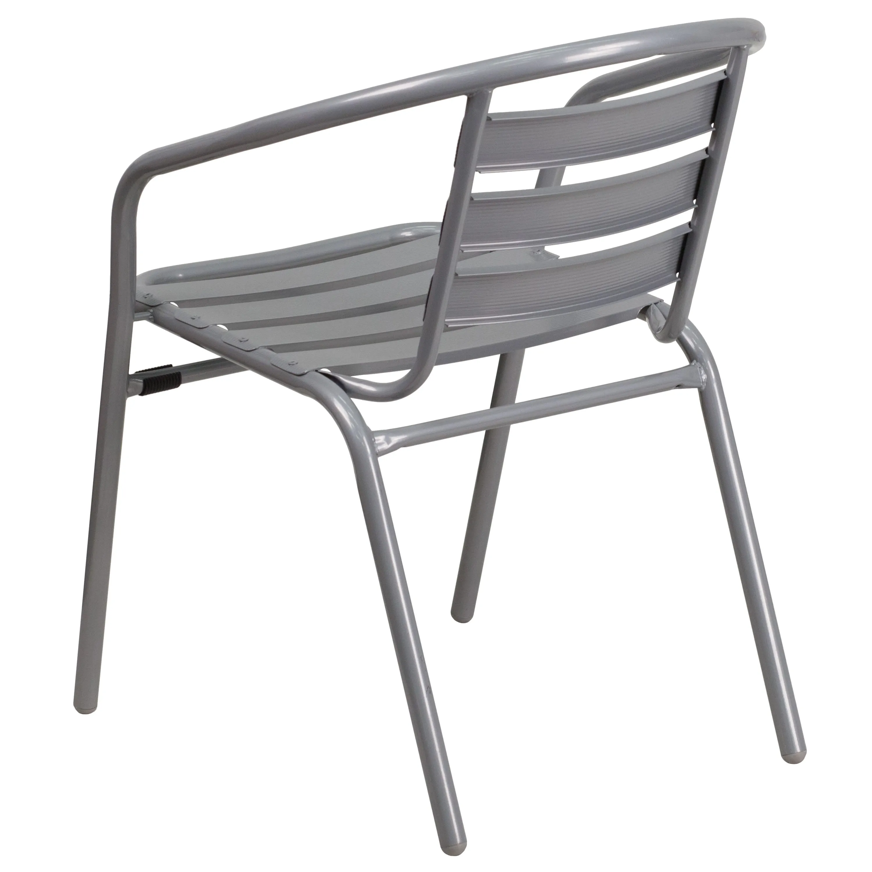 Lila Metal Restaurant Stack Chair with Aluminum Slats