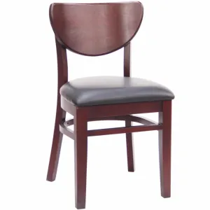 MK6852 Walnut Finished Solid Wooden Back Restaurant Chair