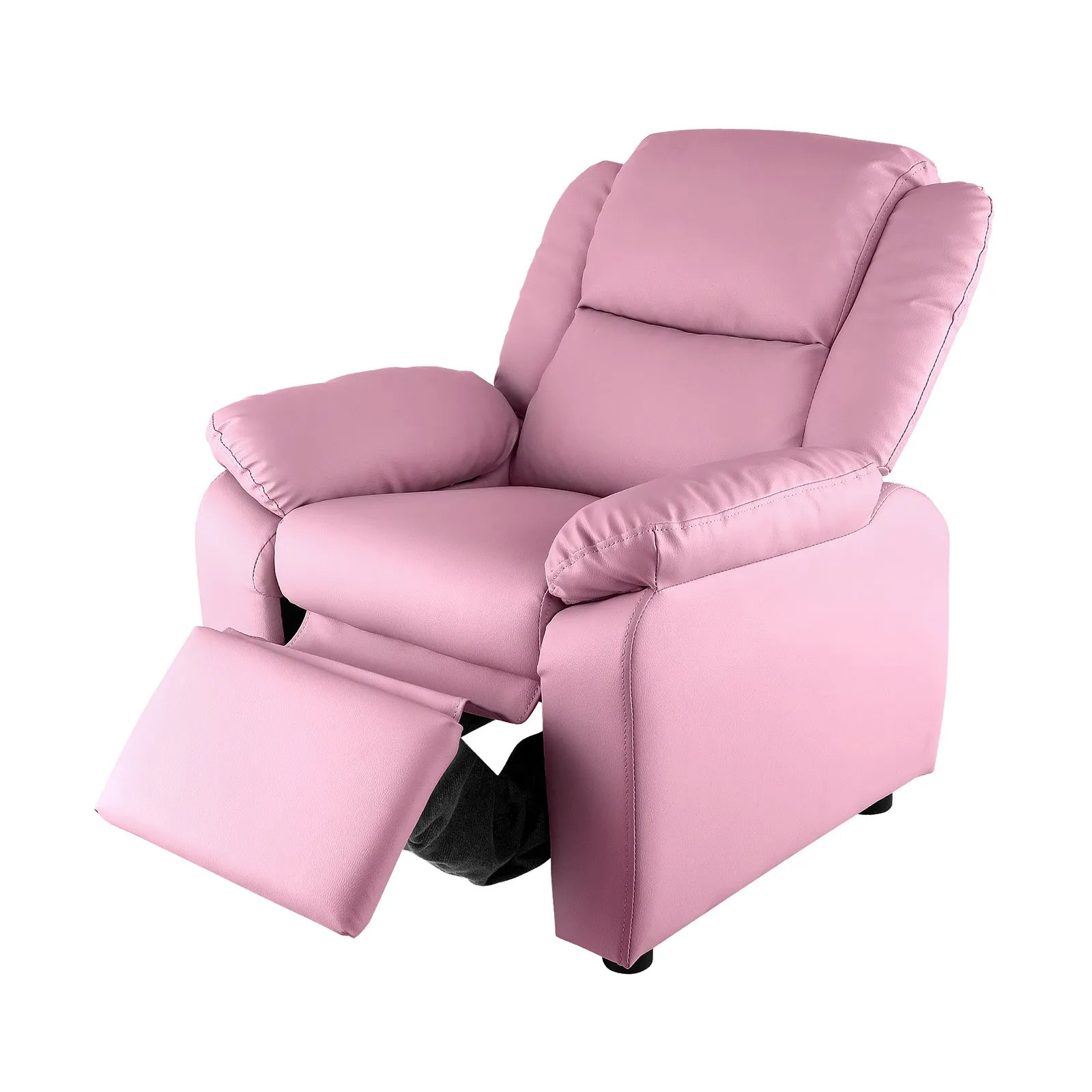 Oikiture Kids Recliner Chairs Children Lounge Sofa PU Armchair Storage Pink