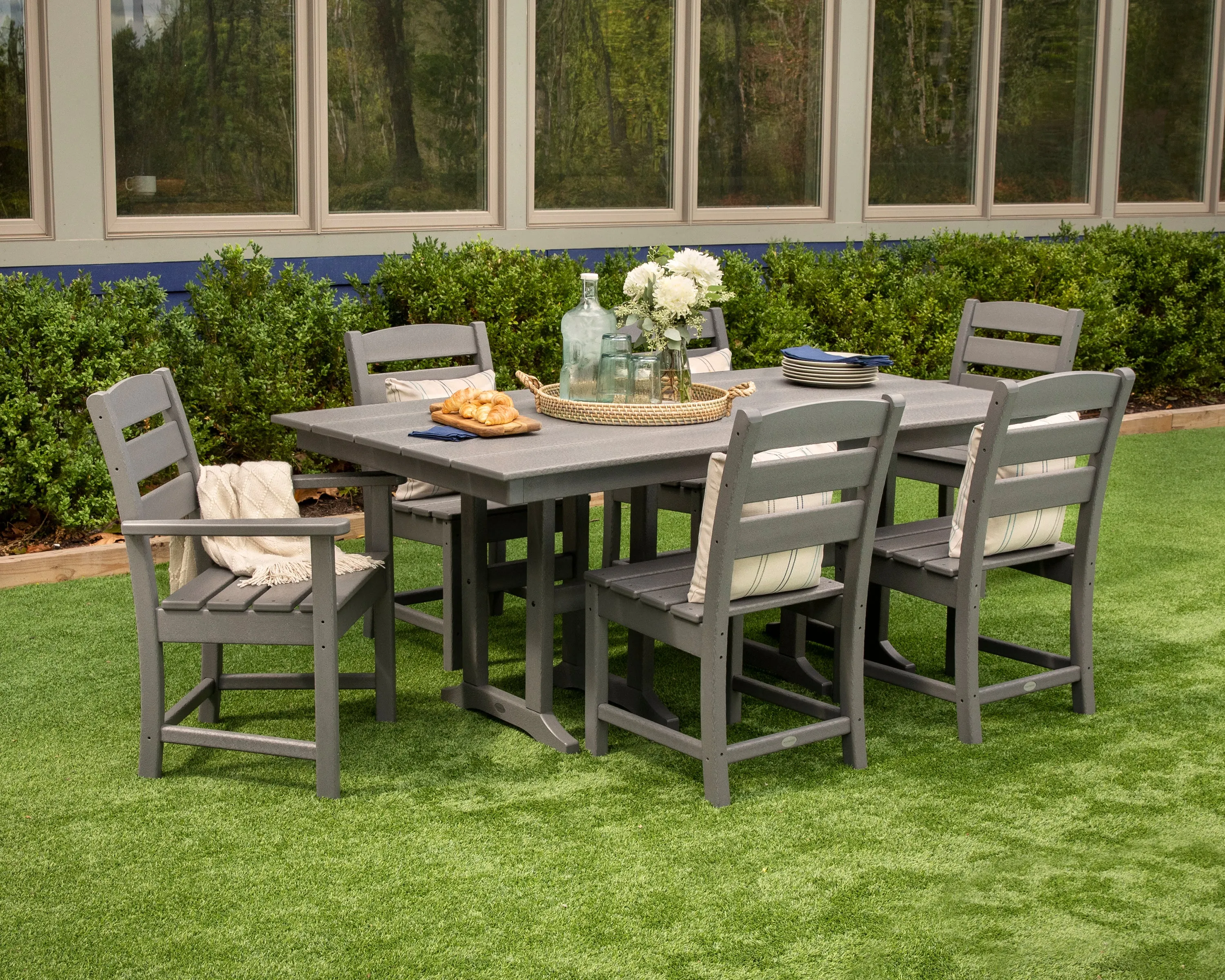POLYWOOD® Lakeside 7-Piece Farmhouse Dining Set