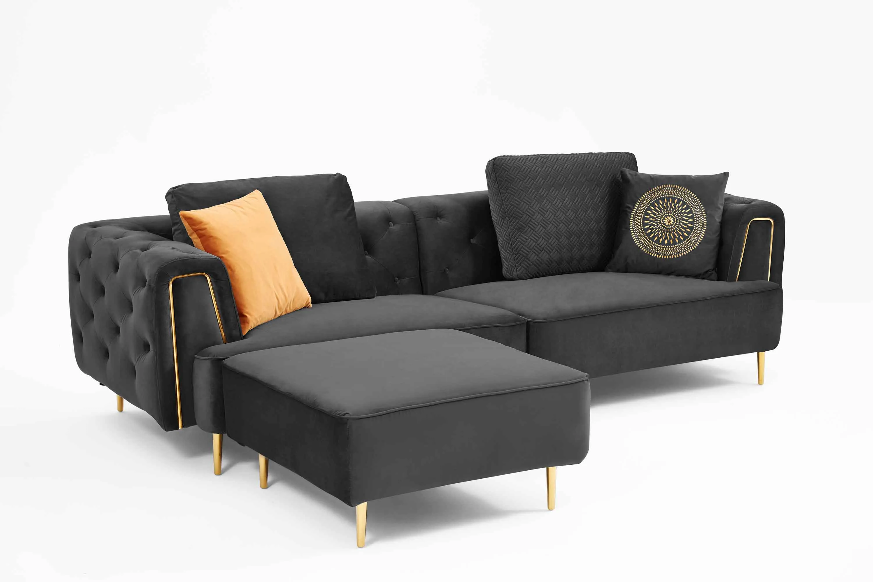 Rubeza Sofia Ottoman - Black