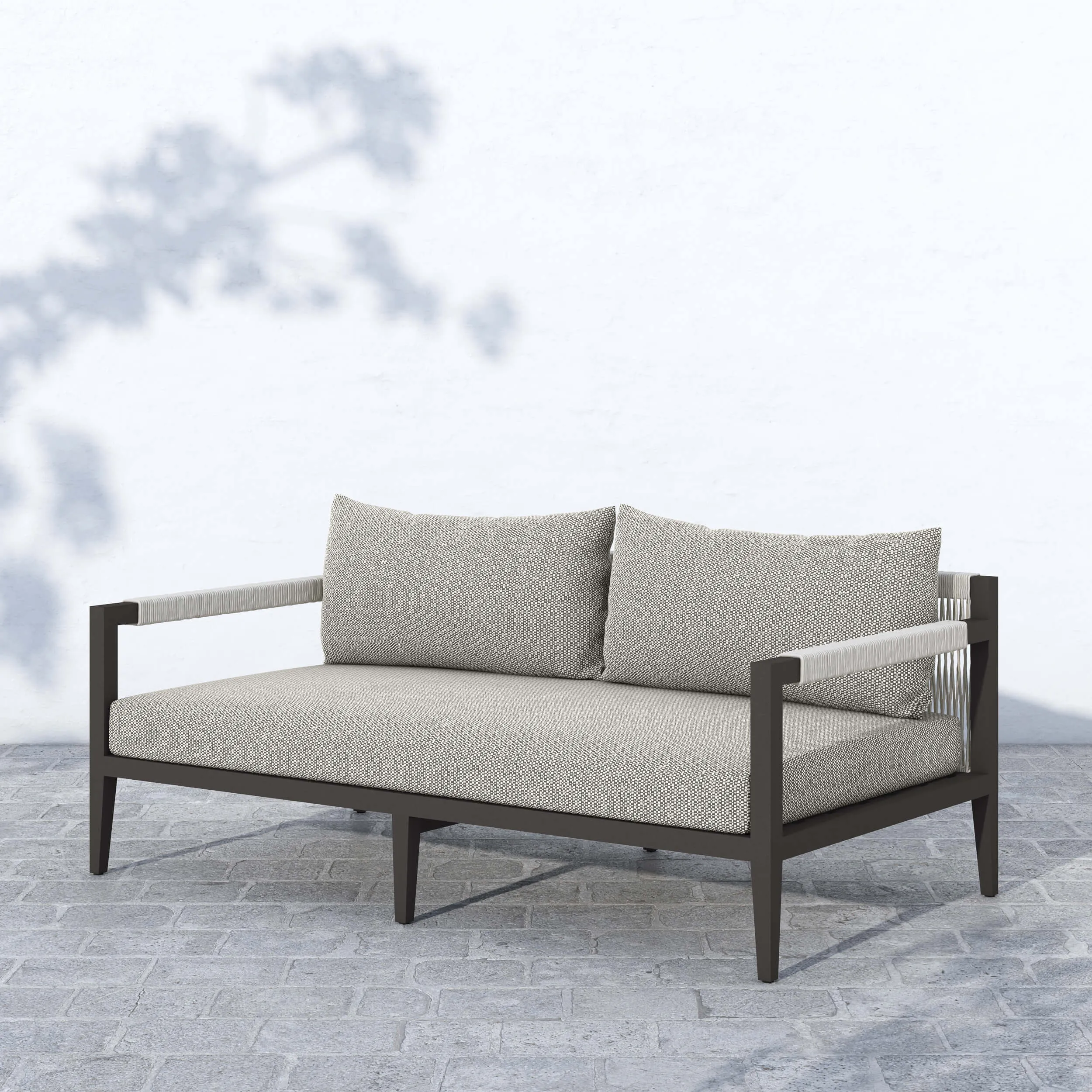 Sherwood 63" Outdoor Sofa, Faye Ash/Bronze