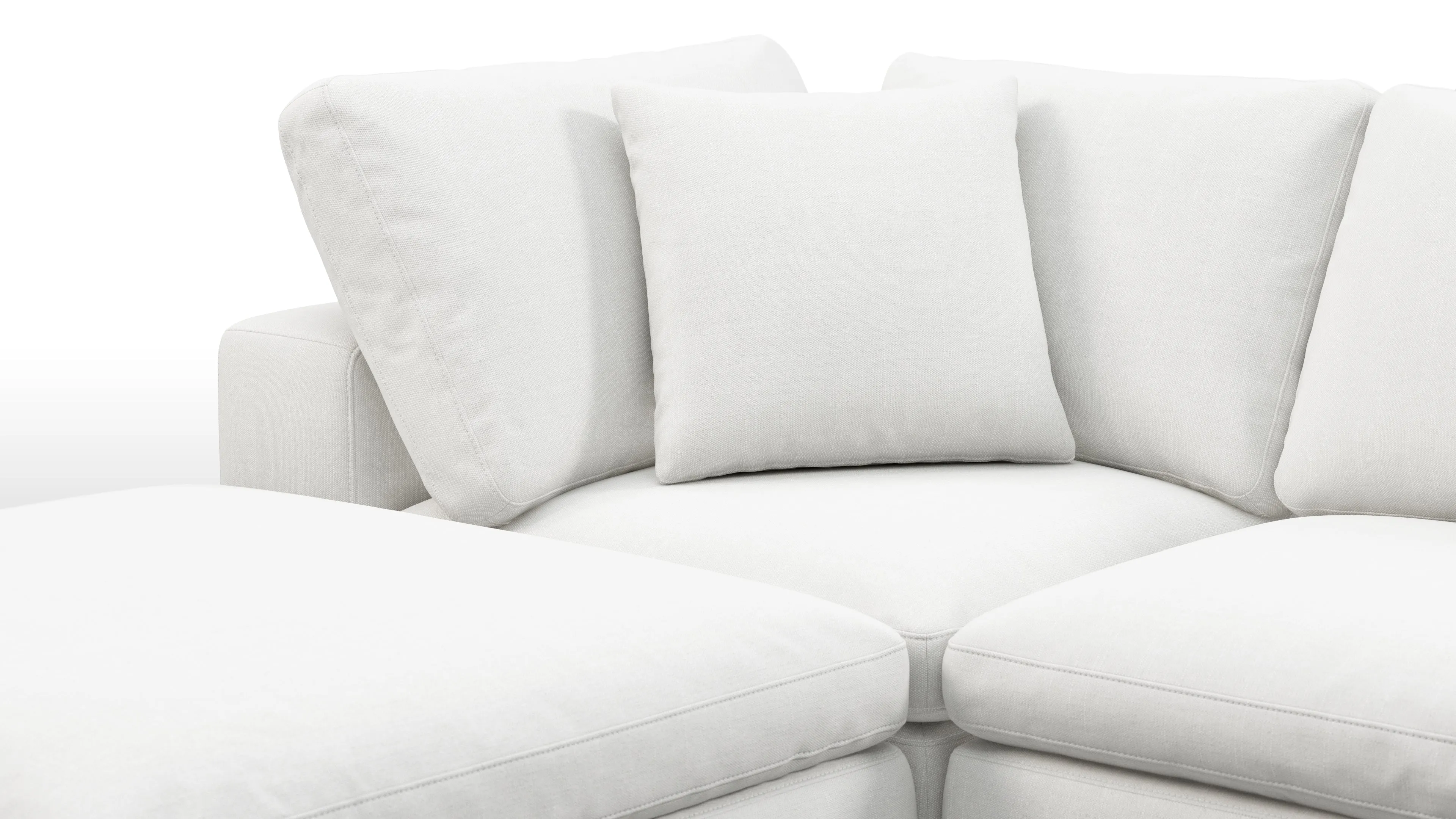 Sky - Sky Sectional Sofa, Three Seater, Left Chaise, White Linen