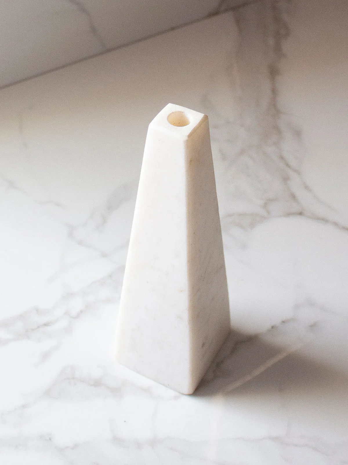 Truncated Pyramid Vase White