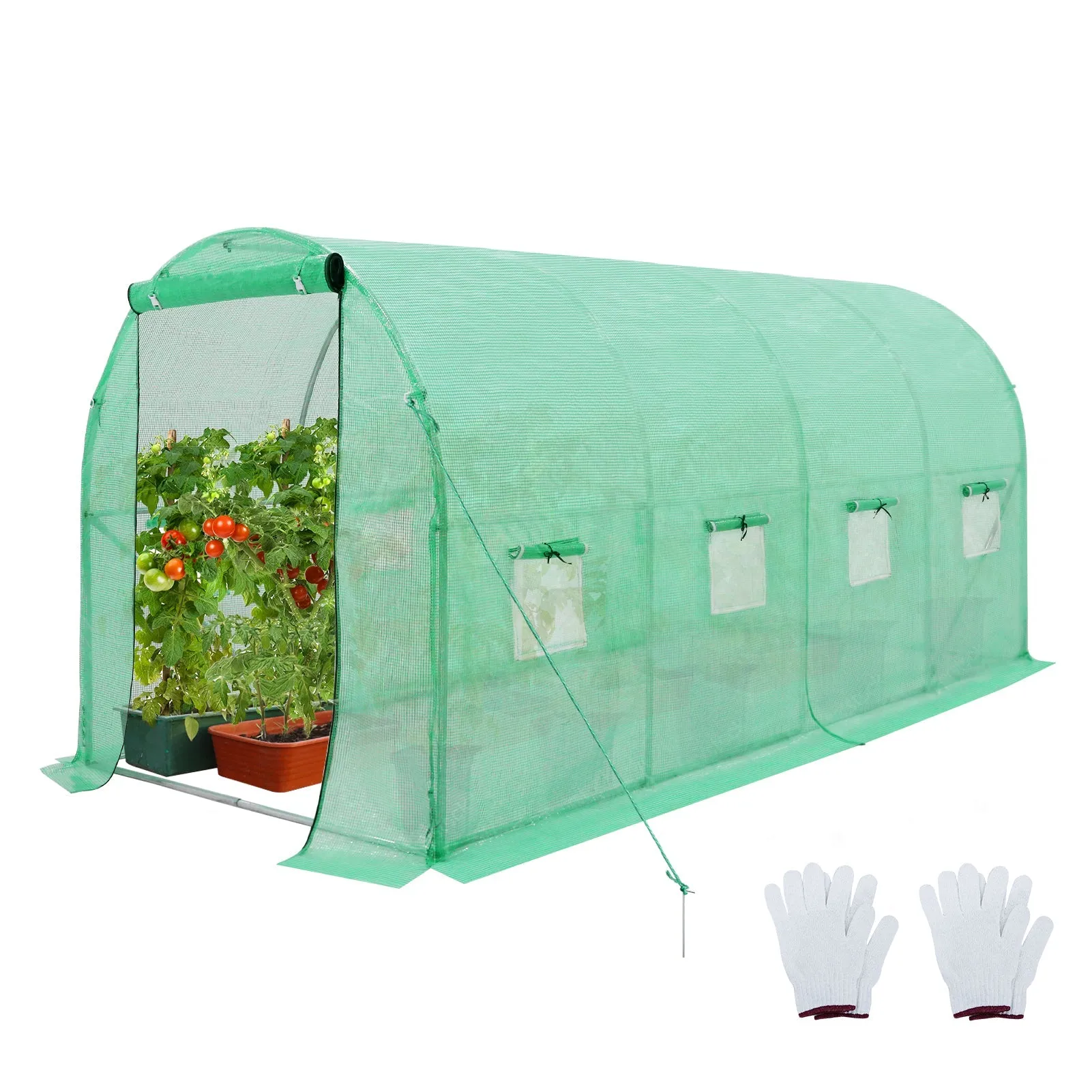 Tunnel Greenhouse Garden Green House, 13'x7'x7